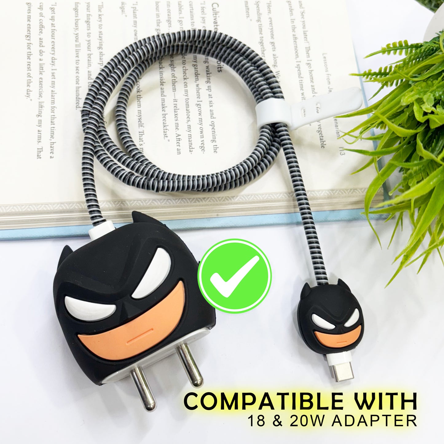 Batman iPhone 18W & 20W Charger Case Cover- For Adapter and Cable Protection (SILICONE)