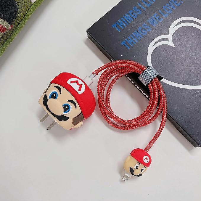 Mario iPhone 18W & 20W Charger Case Cover- For Adapter and Cable Protection (SILICONE)