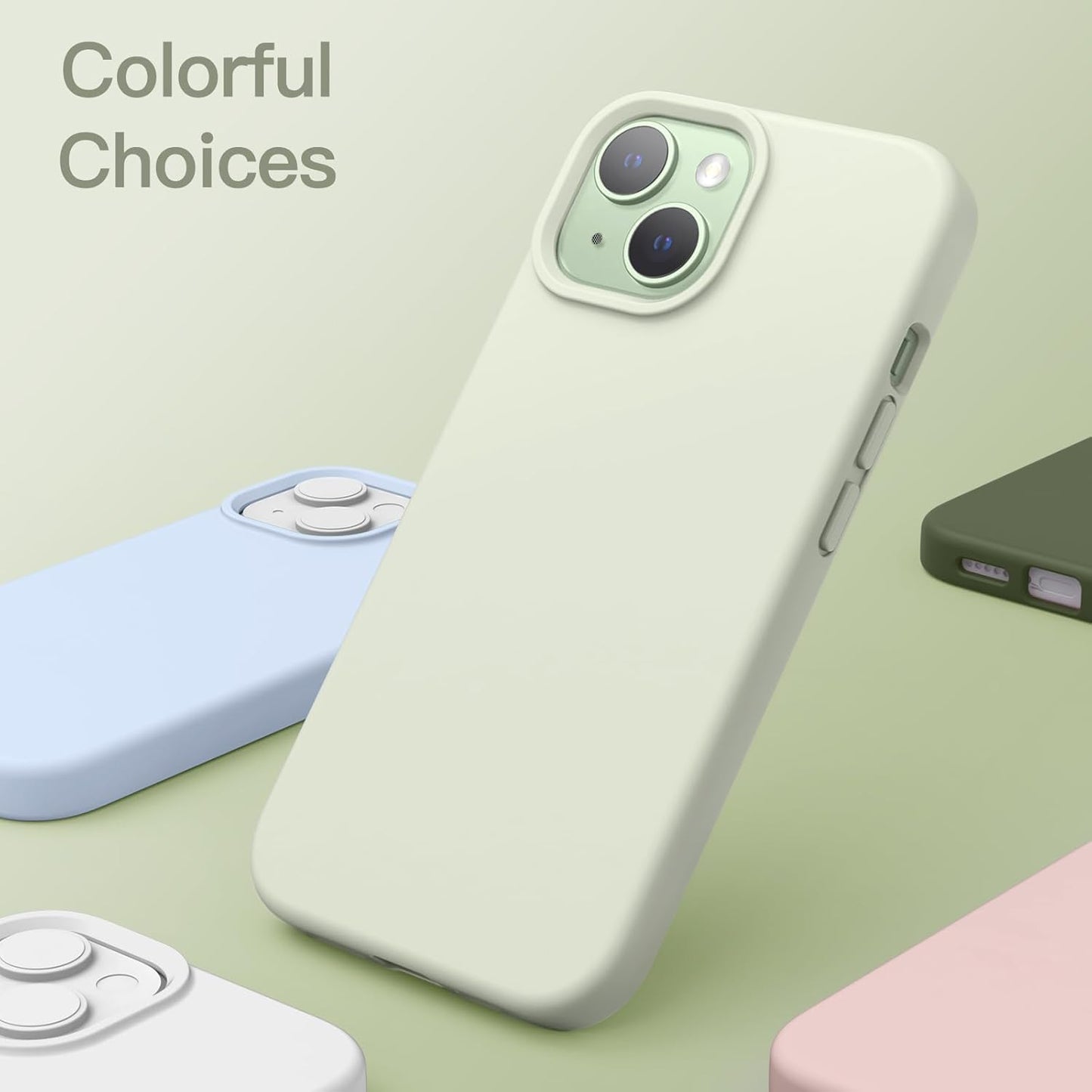 Premium Silicone Soft Case for iPhone 15 – Sleek, Shockproof & Stylish Protection- Green