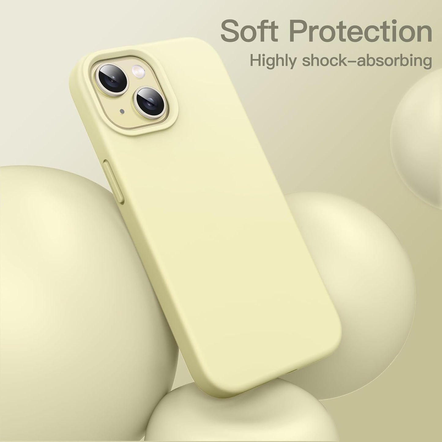 Premium Silicone Soft Case for iPhone 15 – Sleek, Shockproof & Stylish Protection- Yellow
