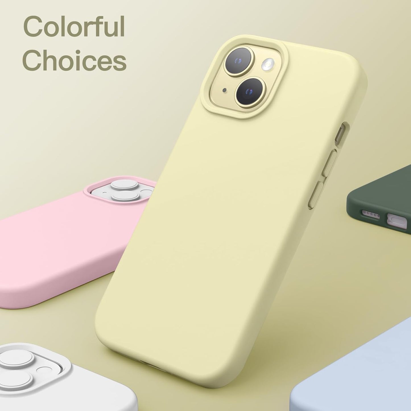 Premium Silicone Soft Case for iPhone 15 – Sleek, Shockproof & Stylish Protection- Yellow