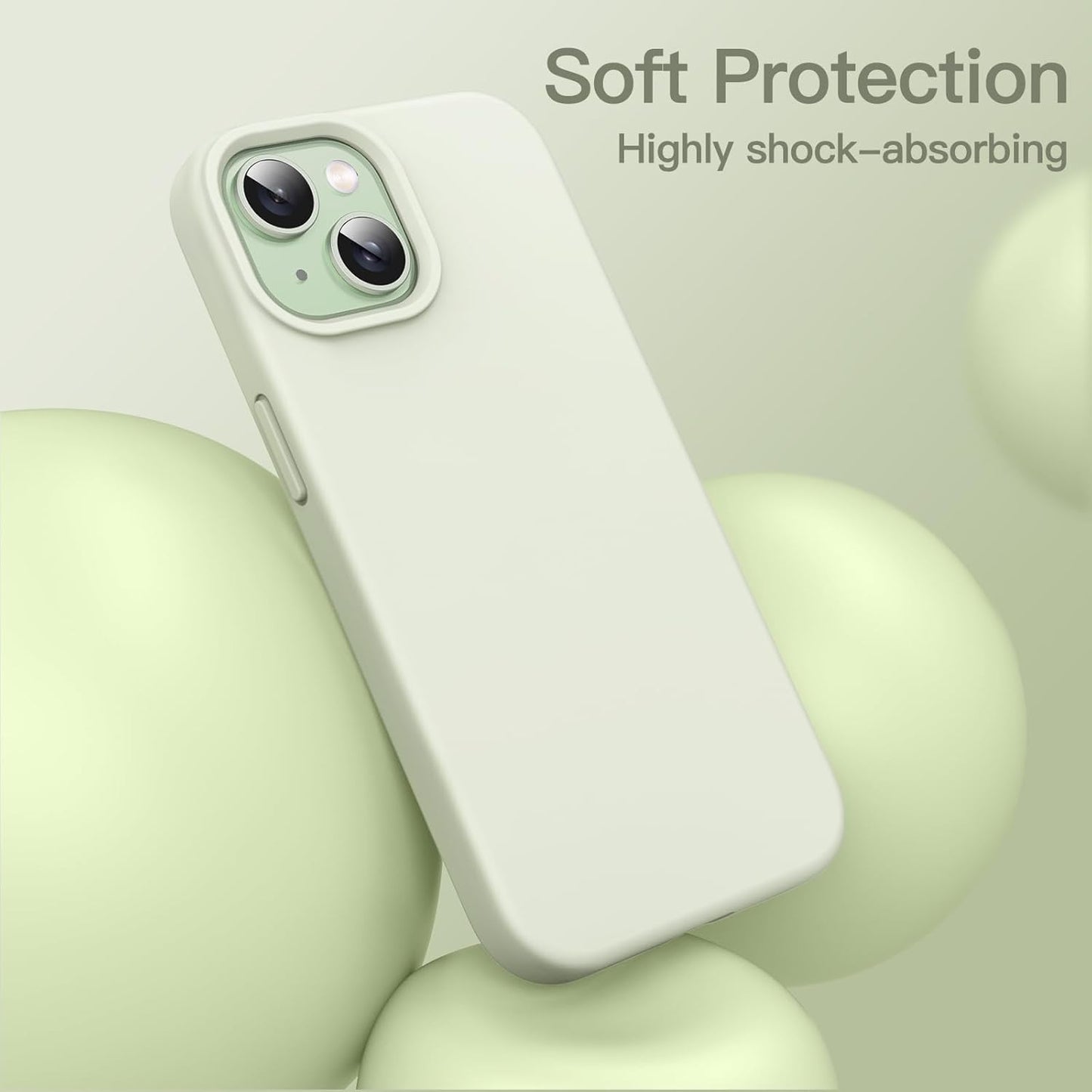 Premium Silicone Soft Case for iPhone 15 – Sleek, Shockproof & Stylish Protection- Green