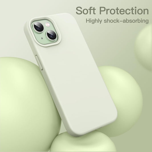 Premium Silicone Soft Case for iPhone 15 – Sleek, Shockproof & Stylish Protection- Green