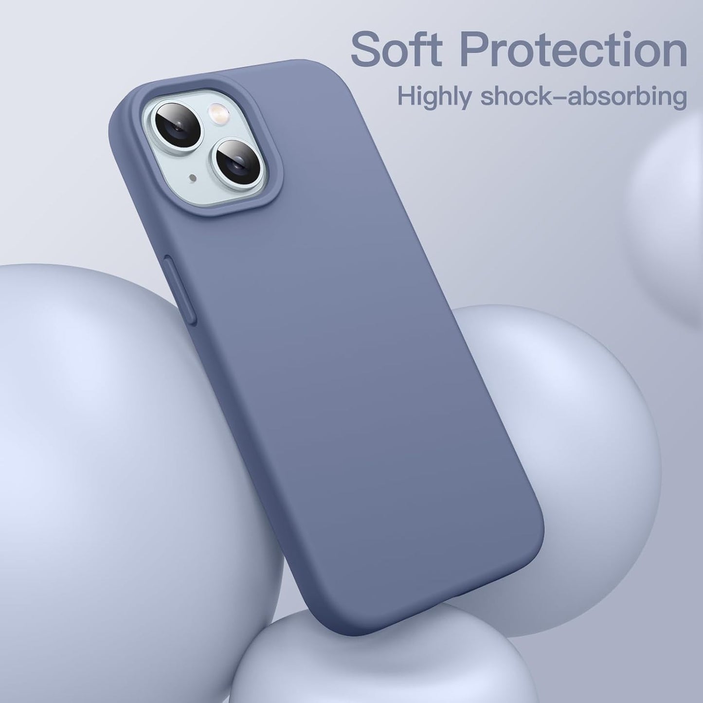 Premium Silicone Soft Case for iPhone 15 – Sleek, Shockproof & Stylish Protection- Winter Blue