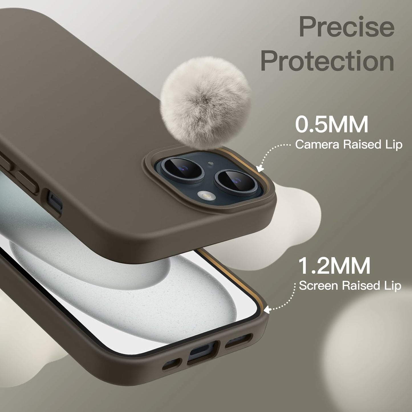Premium Silicone Soft Case for iPhone 15 – Sleek, Shockproof & Stylish Protection- Clay