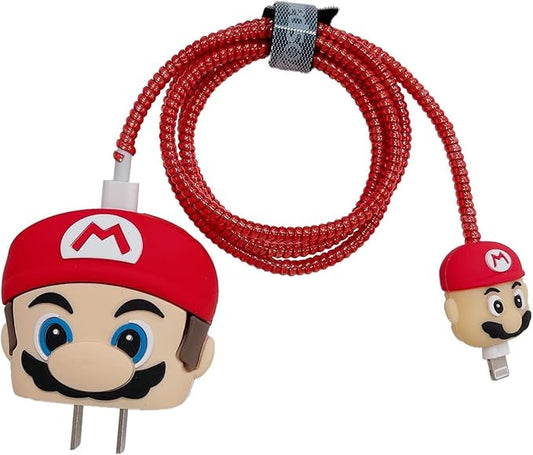 Mario iPhone 18W & 20W Charger Case Cover- For Adapter and Cable Protection (SILICONE)