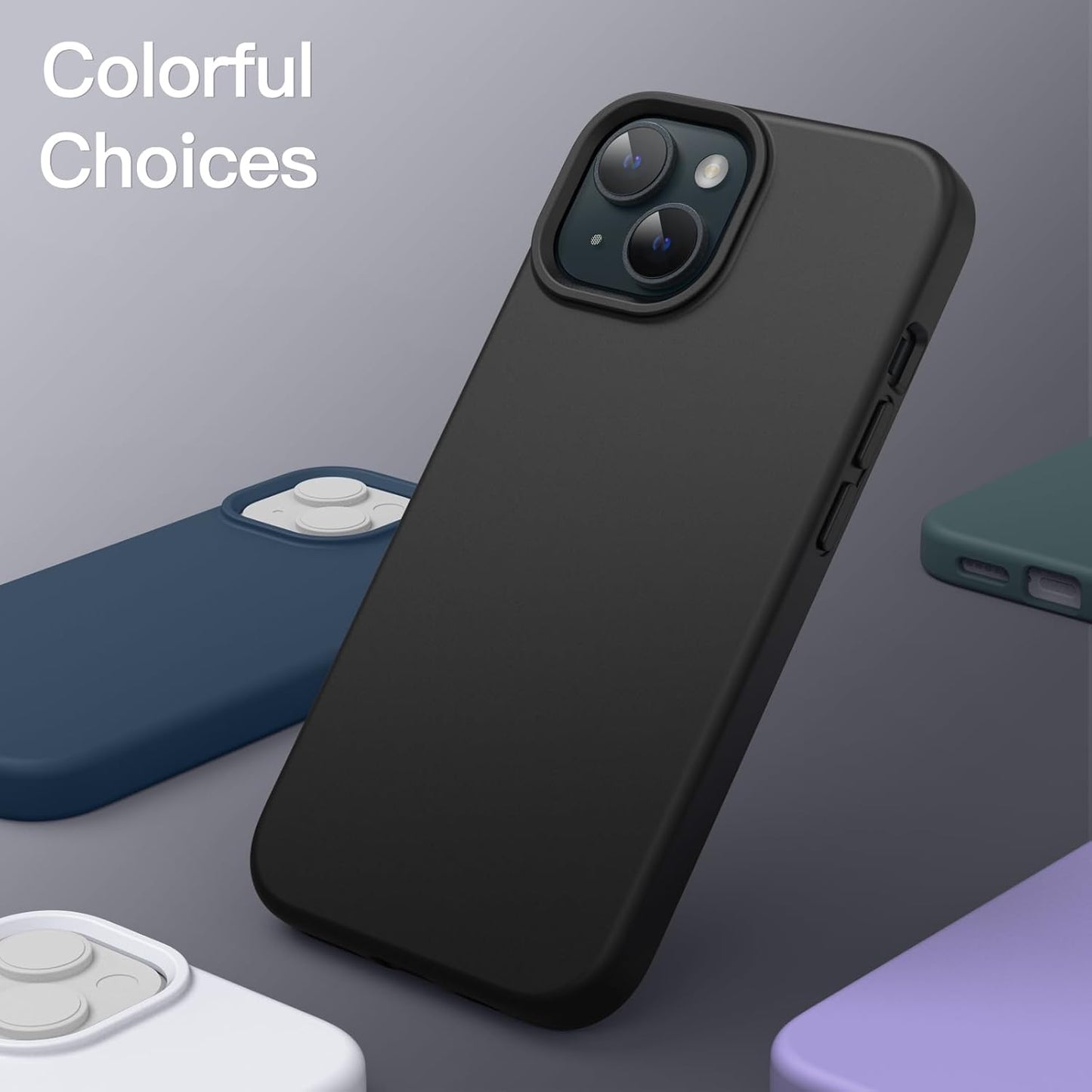 Premium Silicone Soft Case for iPhone 15 – Sleek, Shockproof & Stylish Protection- BLACK