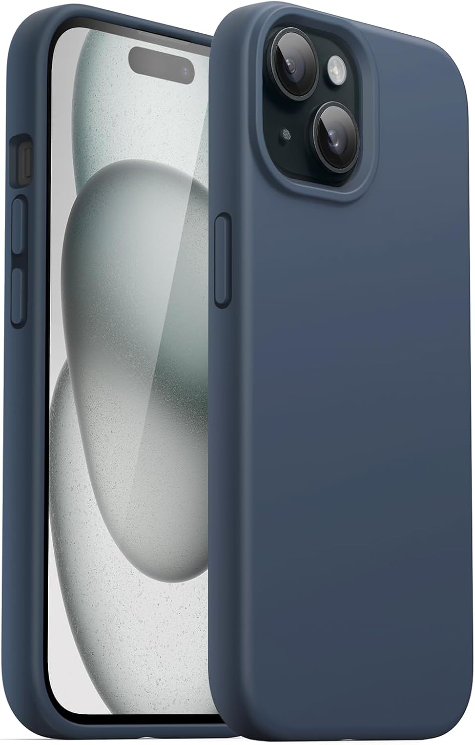 Premium Silicone Soft Case for iPhone 15 – Sleek, Shockproof & Stylish Protection- Strom Blue