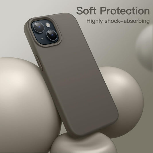 Premium Silicone Soft Case for iPhone 15 – Sleek, Shockproof & Stylish Protection- Clay