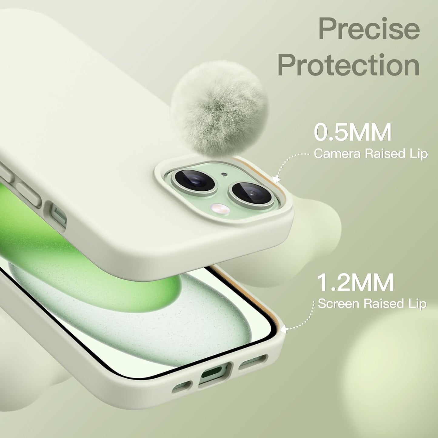 Premium Silicone Soft Case for iPhone 15 – Sleek, Shockproof & Stylish Protection- Green