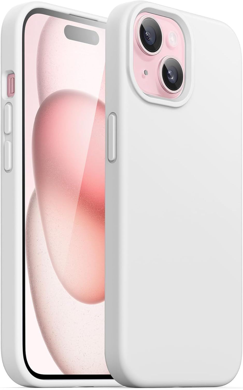 Premium Silicone Soft Case for iPhone 15 – Sleek, Shockproof & Stylish Protection- White