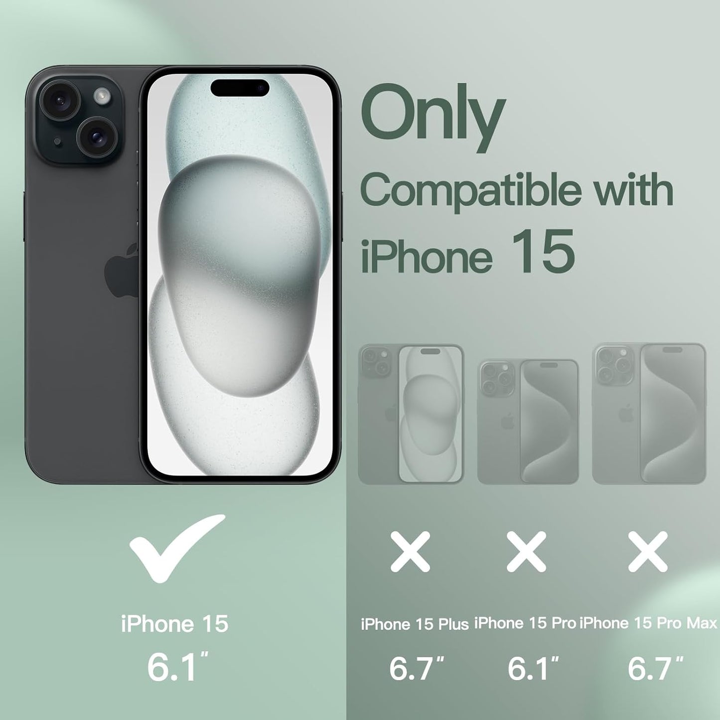 Premium Silicone Soft Case for iPhone 15 – Sleek, Shockproof & Stylish Protection- Midnight Green