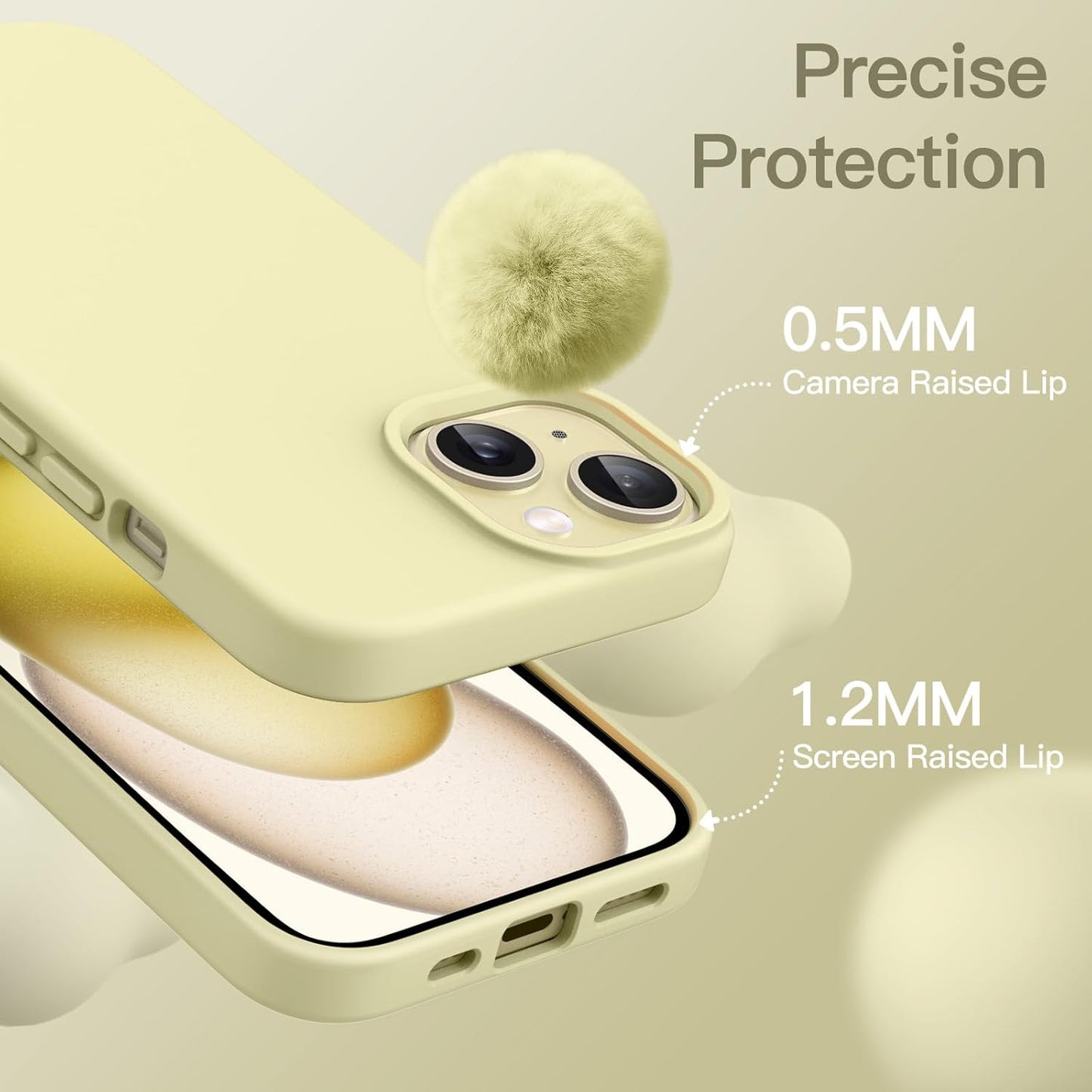 Premium Silicone Soft Case for iPhone 15 – Sleek, Shockproof & Stylish Protection- Yellow