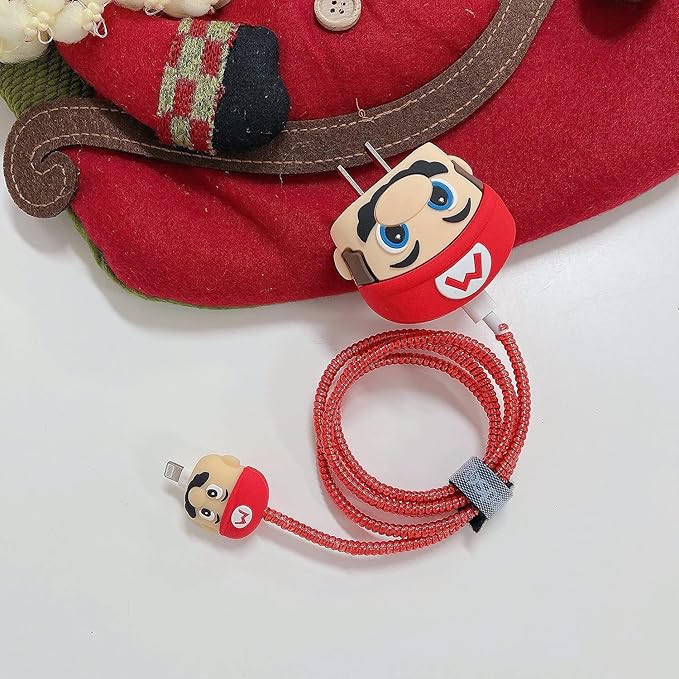 Mario iPhone 18W & 20W Charger Case Cover- For Adapter and Cable Protection (SILICONE)