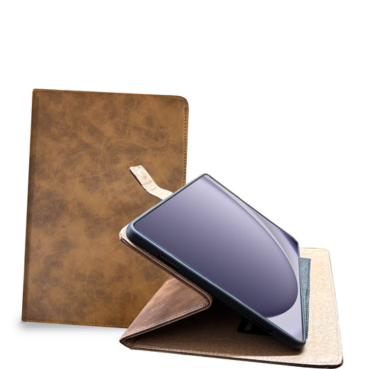 360 Cover Compatible with Samsung Galaxy Tab A9 Plus 11 inch I Case Cover, Smart Flip Cover- 360 Rotation Case Leather Finish - Light Weight -Black (Brown)